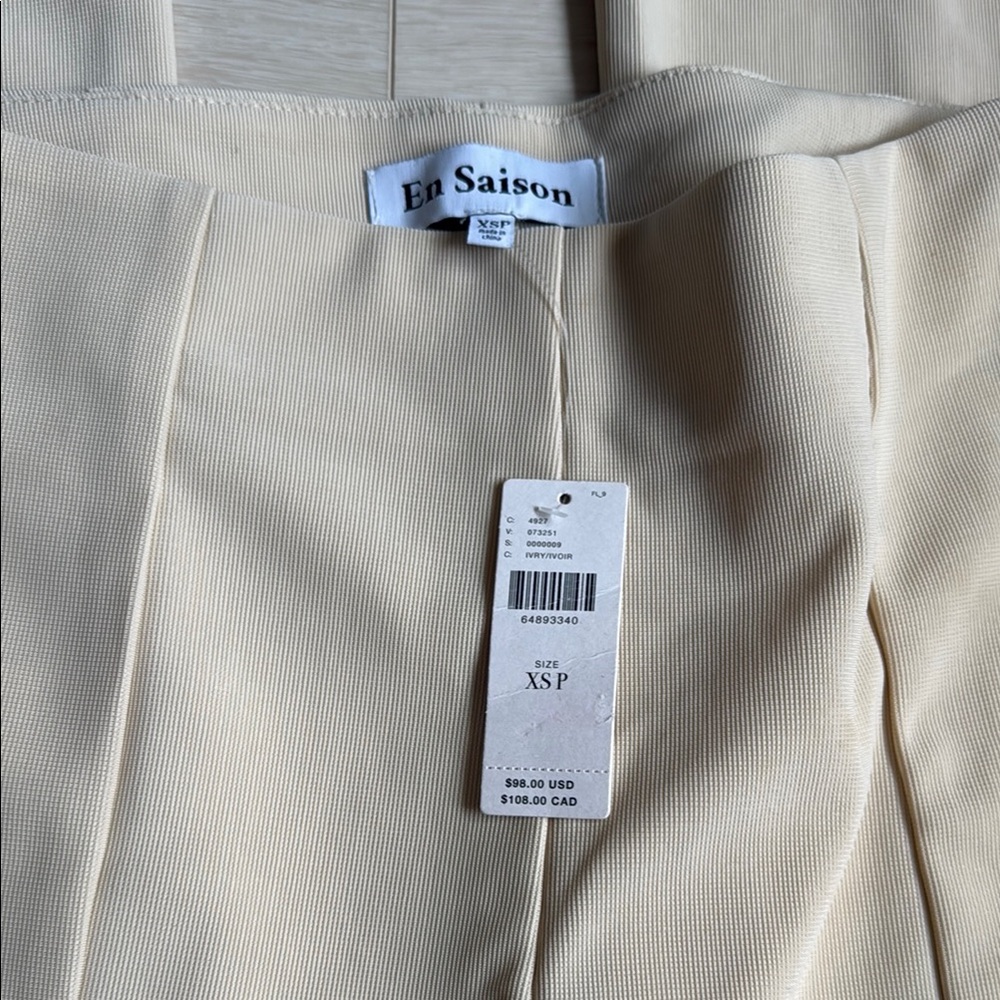 En Saison Anthropologie Cream Tailored Pants - Picture 3 of 9